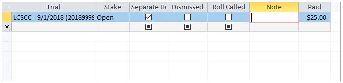 Entry Subform