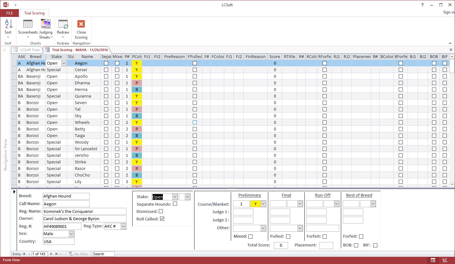 Trial Scoring